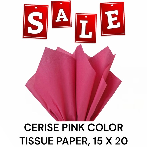 Mailers And More Other - 📦 SALE 📦  Tissue Paper, Cerise Pink, Bulk Pack, 240 Sheets, 15x20